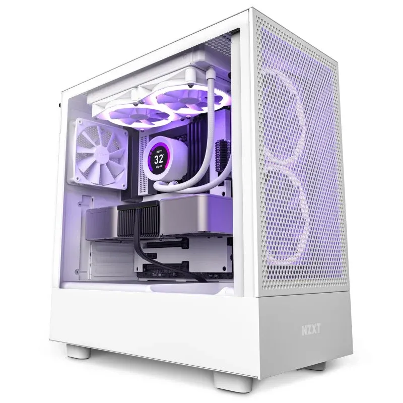 Caixa PC NZXT H5 Flow Vidro Temperado USB-C/3.1 Branca