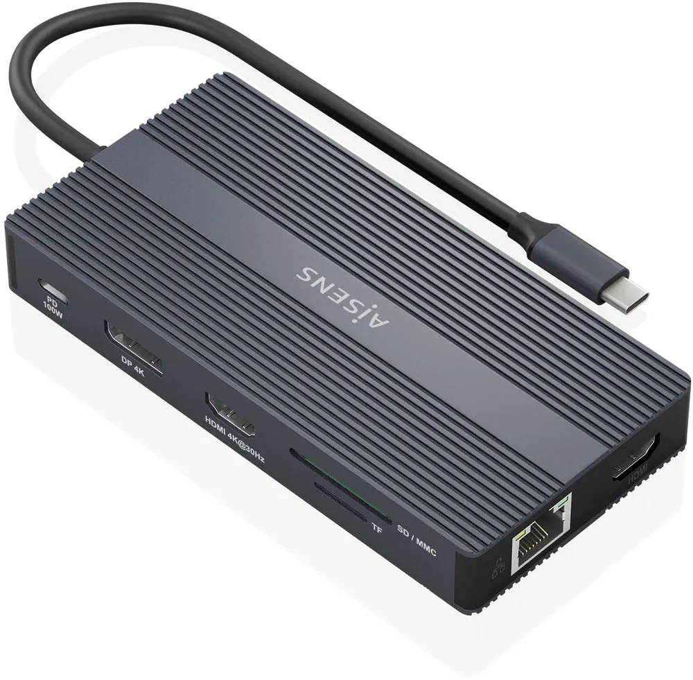 Hub USB-C 12em1 Cinzento 20cm