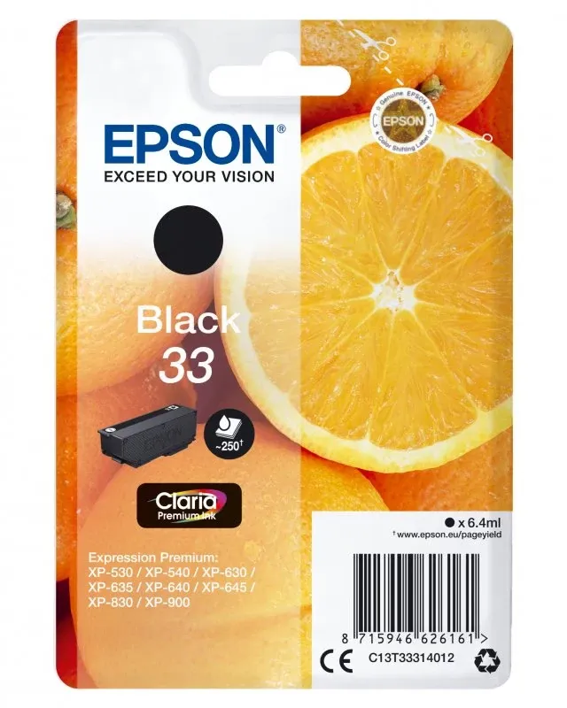 Tinteiro EPSON 33 Preto - Expression Home XP-530/630/635/830/900/7100