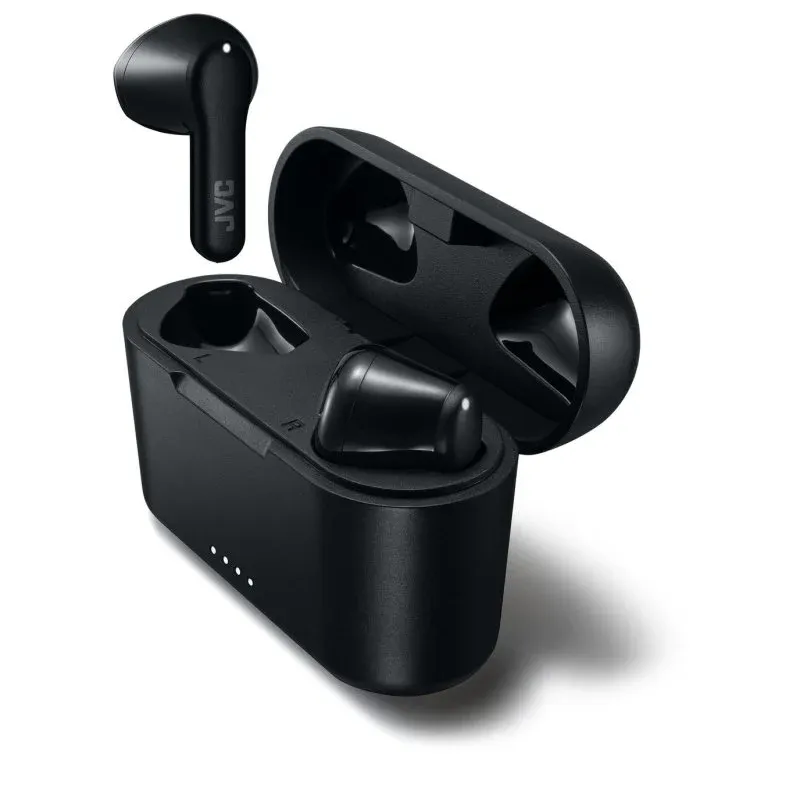JVC HA-A3T Auriculares Sem Fios Bluetooth TWS com Microfone, Resistência IPX4 e Carga Rápida Pretos