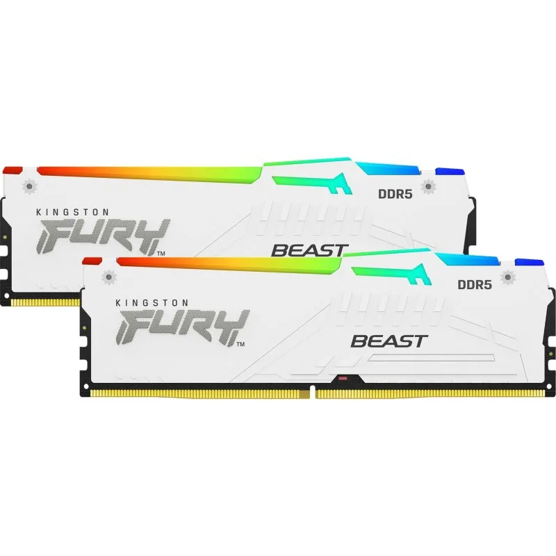 Memória RAM Kingston FURY Beast RGB White DDR5 5600MHz 32GB 2x16GB CL40