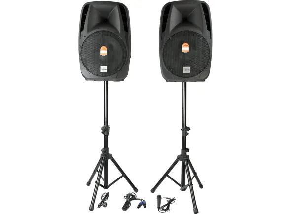 VSOUND Colunas Ativa e Passiva 2X12 800W USB/BT/SD MICRO
