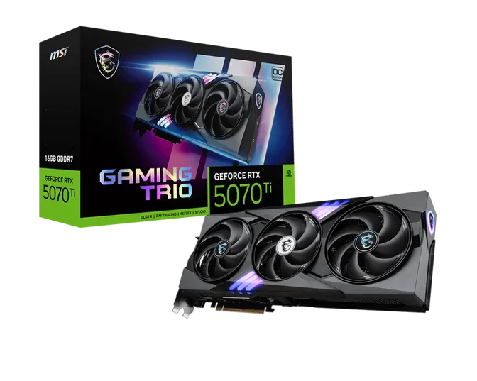Gráfica MSI GeForce® RTX 5070 Ti GAMING TRIO OC 16GB GDDR7 DLSS4