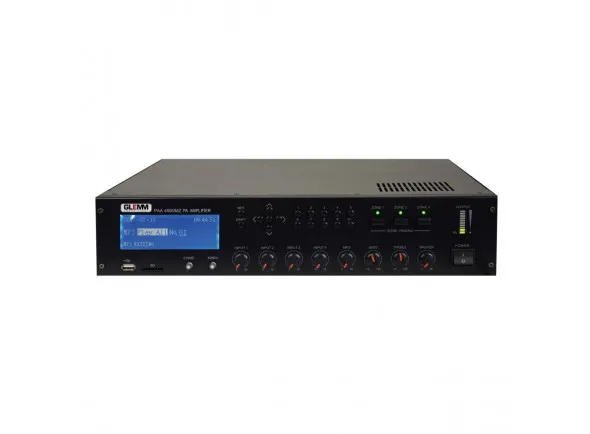 Glemm Amplificador Audio 100V 480W SD/USB/MP3 – 3 Zonas