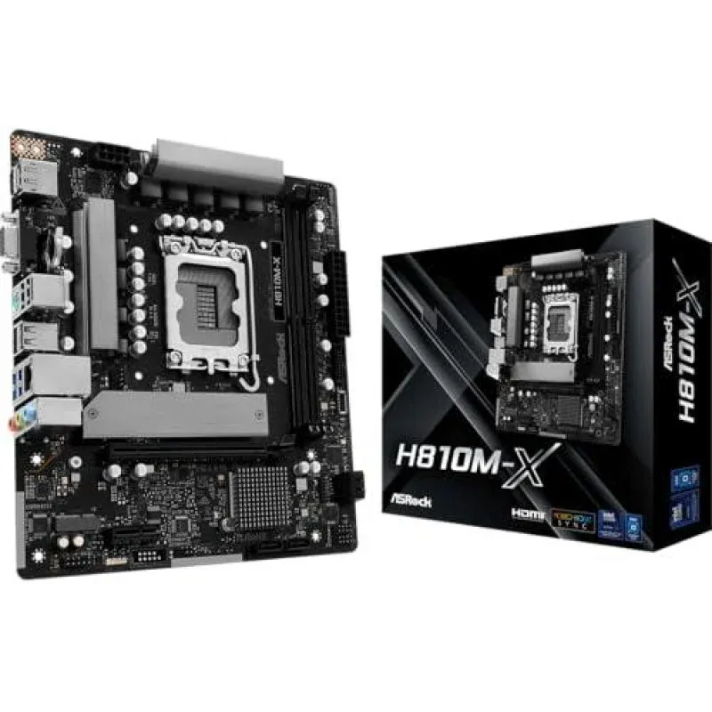 ASRock H810M-X Placa mãe Intel H810 LGA 1851 Micro ATX