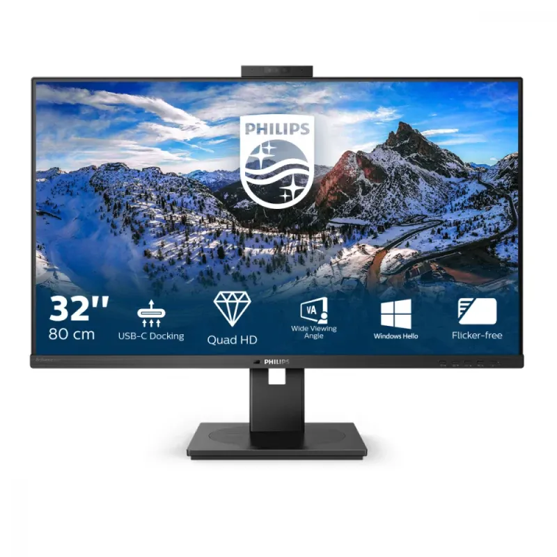 Monitor PHILIPS 326P1H - 32" 2K Quad HD IPS / HDMI DP USB-C / WEBCAM / COLUNAS