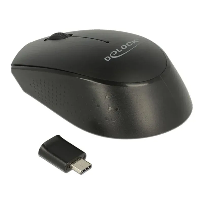 Rato Delock 12526 Sem Fios RF 1000 DPI Preto Ambidestro Receptor Nano USB Type-A