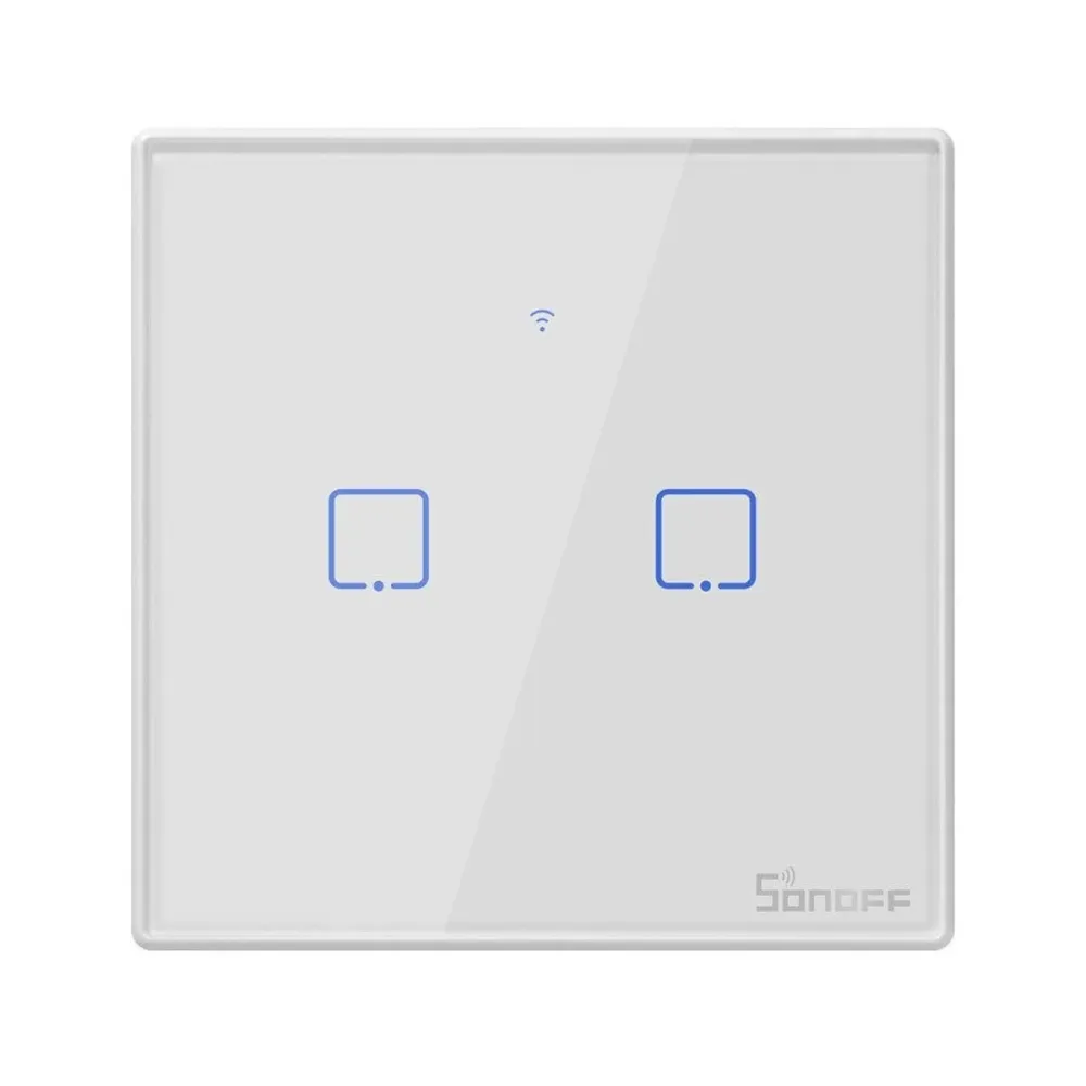 Interruptor Inteligente Duplo WiFi + RF 433 Sonoff T2EU2C-TX
