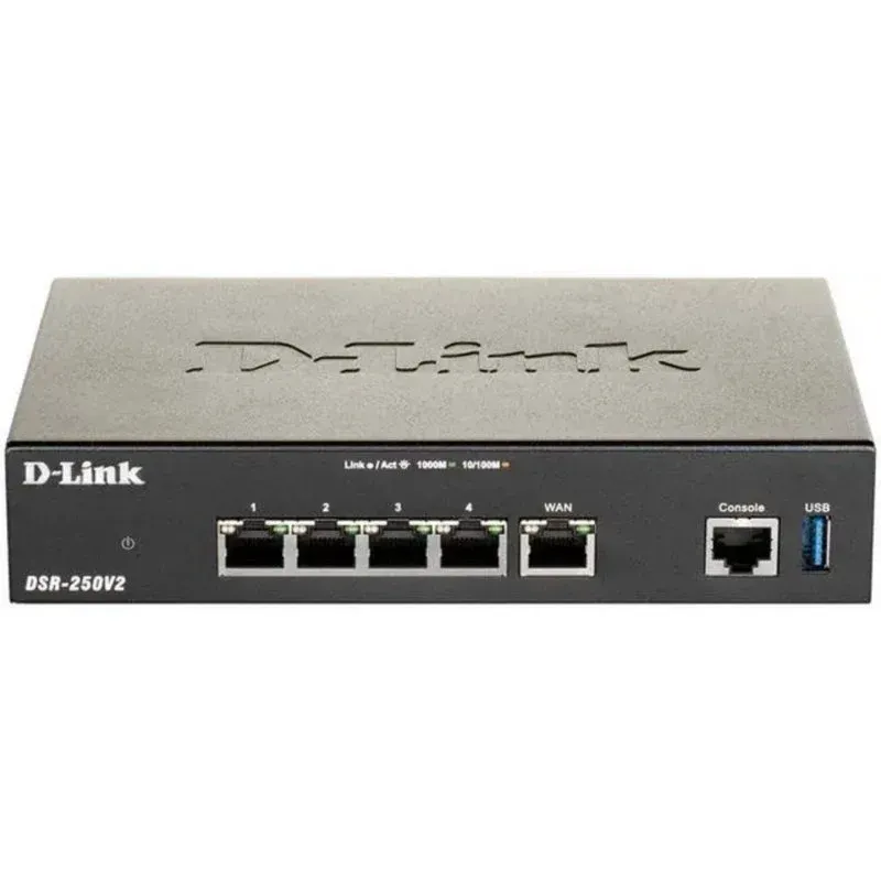 Router D-Link DSR-250V2 Gigabit VPN 75 túneis USB 3.2 Gen 1