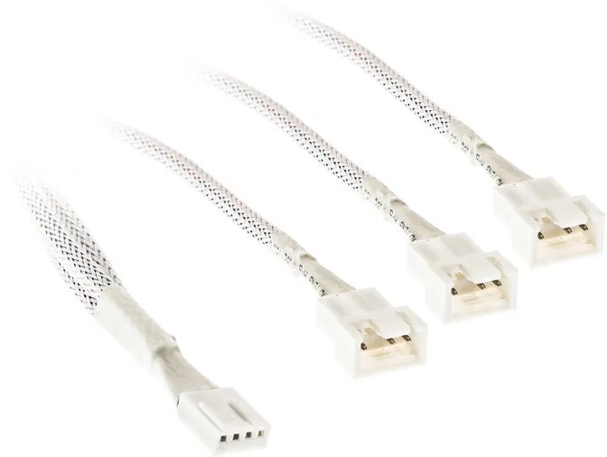 Cabo Splitter Kolink 1-3 PWM Sleeved Branco
