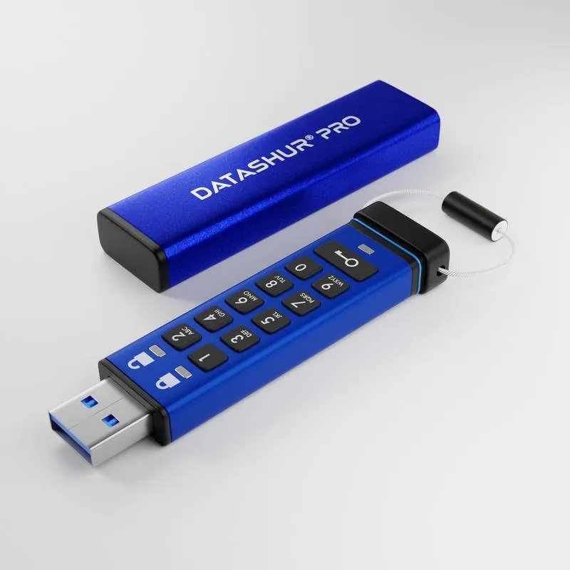 Pen USB iStorage datAshur Pro 64GB USB 3.2 Azul Seguro