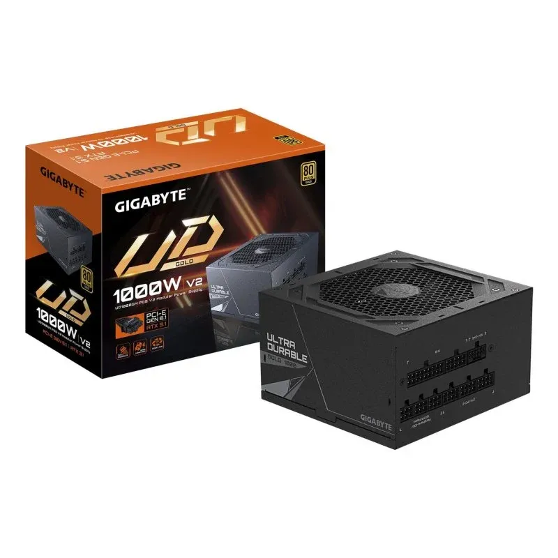 Fonte Alimentação GIGABYTE UD1000GM PG5 V2 Fonte de Alimentação ATX 3.1 Modular PCIe Gen 5.1 1000W 80 PLUS Gold