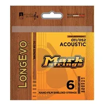 Jogo cordas guitarra acústica Mark Bass Longevo Bright 80/20 Bronze 011-052