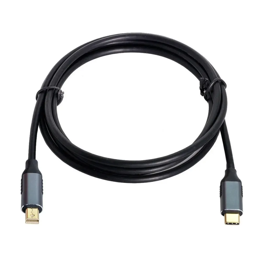 Cabo USB-C para Mini-Displayport 1.8m 4K 60Hz Preto