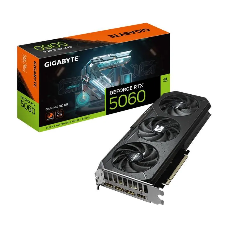 Placa Gráfica Gigabyte NVIDIA GeForce RTX 5060 Blackwell Gaming OC 8G GDDR7 DLSS4