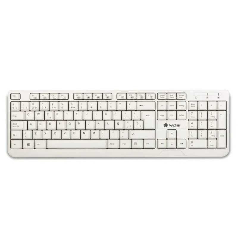 NGS Spike Teclado USB Multimídia Plug'n'Play 1.4m Espanhol Branco