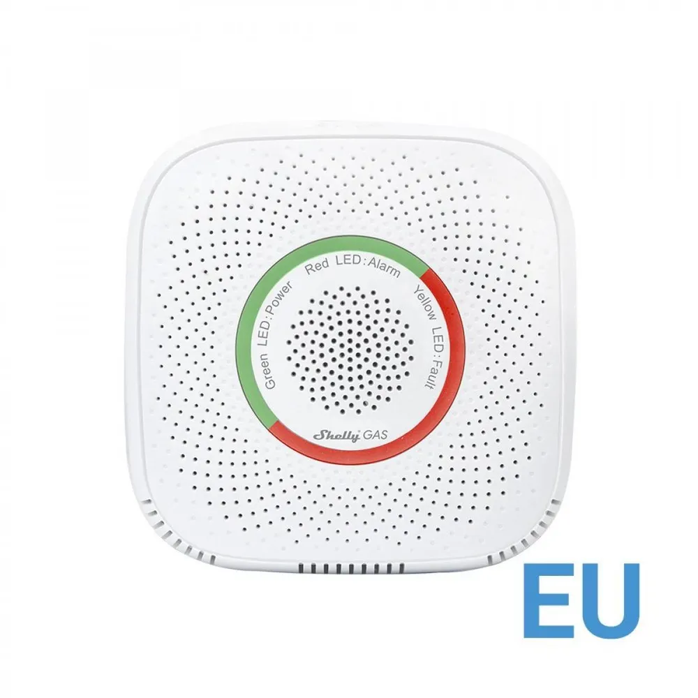 Sensor de Gás Shelly Gas LPG WiFi c/ Alarme Sonoro e Luminoso Branco