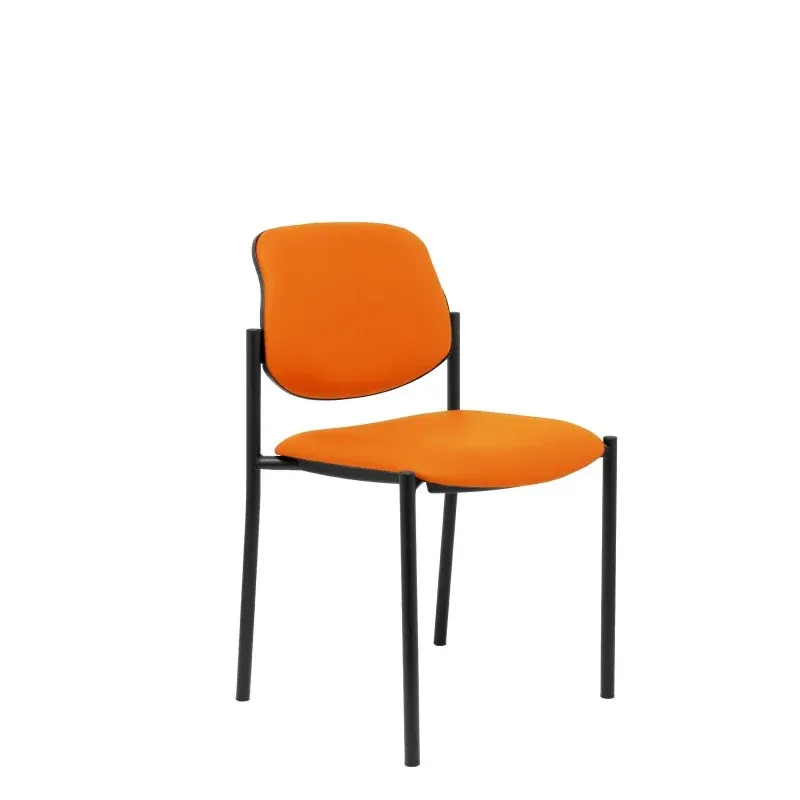 Piqueras y Crespo Villalgordo Cadeira Fixa Pele Sintética Laranja Chassis Preto