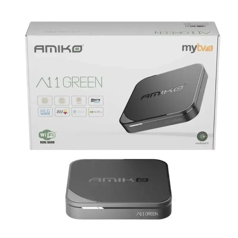 Box IPTV Android OTT Amiko A11 Green 2GB/16GB 4K 2160p MyTV 3