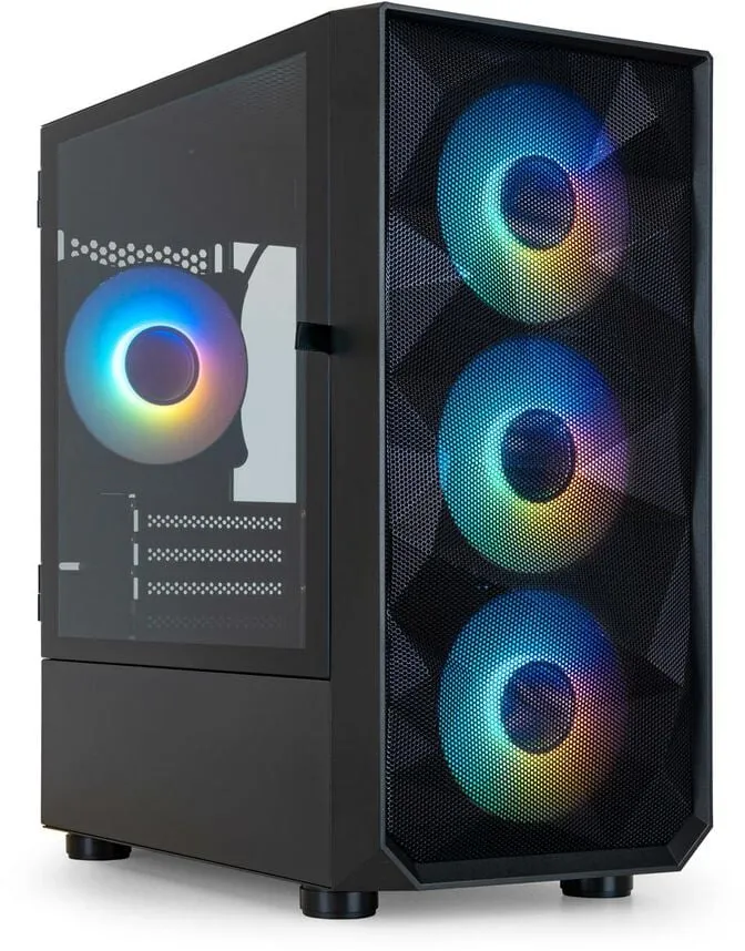 Caixa Micro-ATX Tooq SEIZURE Mesh ARGB c/ Vidro Temperado Preta