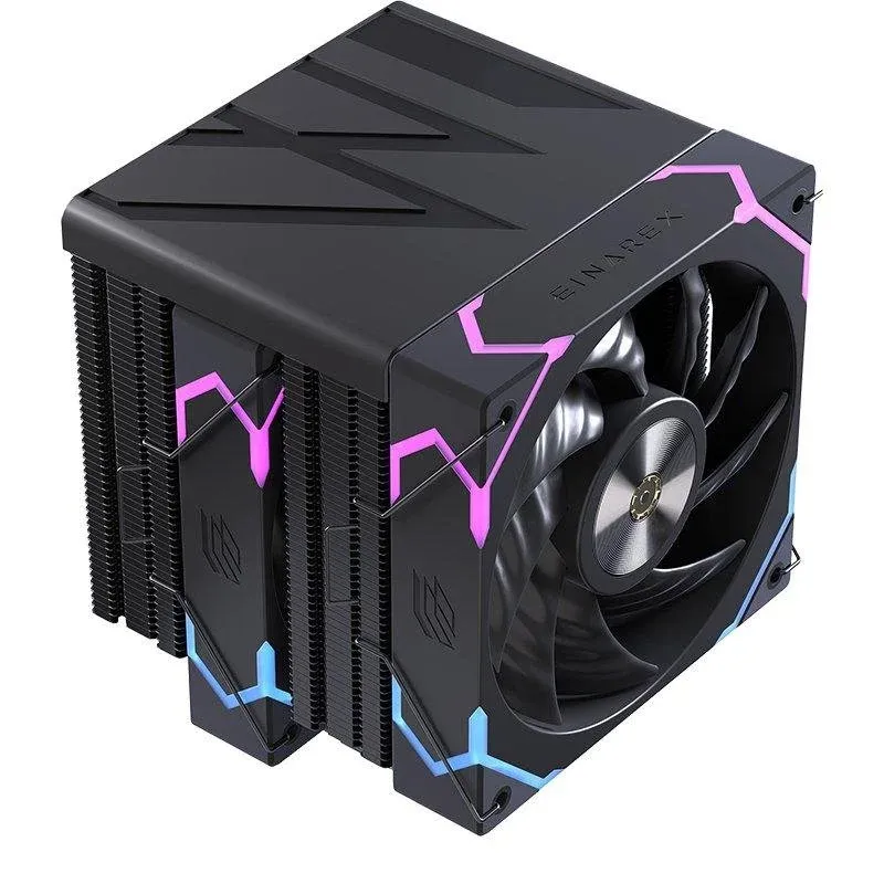 Cooler CPU Refrigeração a Ar Einarex Socket Universal 2x120mm Ventus V300 RGB 6pipes Preto