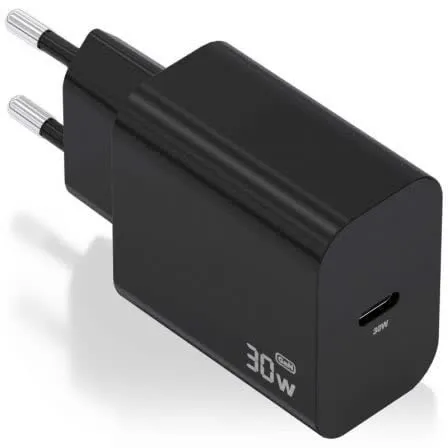 Carregador GaN USB-C 30W PD3.0 (Preto) - AISENS