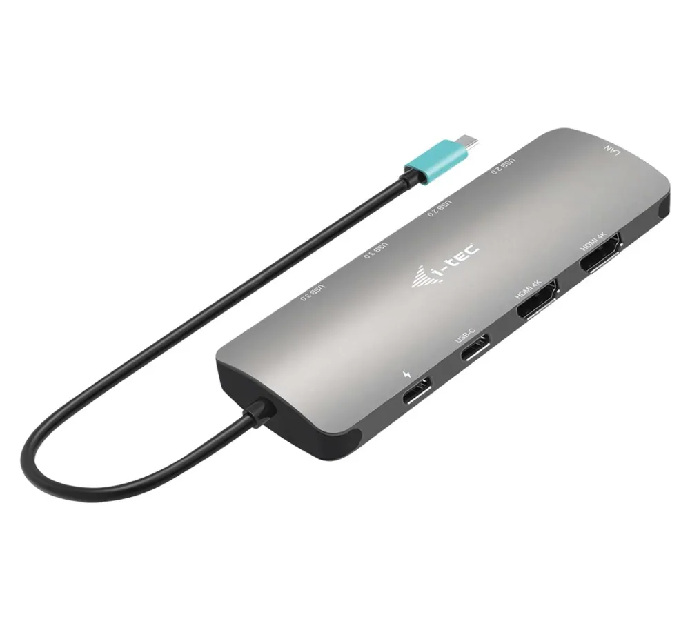 Docking Station i-tec Metal Nano USB-C 2x HDMI com alimentação até 100W + Carregador 112W