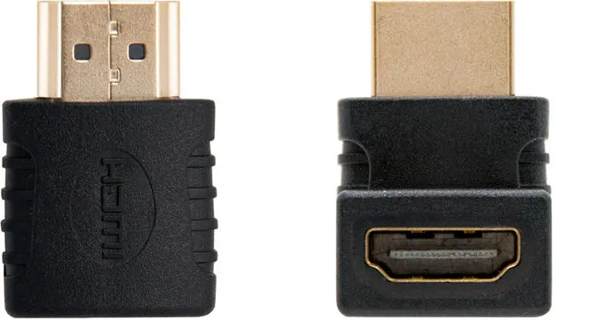 Adaptador Angular Nanocable HDMI M/F Preto