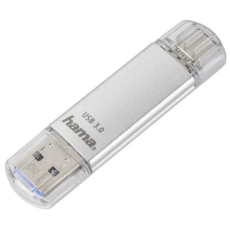 Pen USB HAMA C-Laeta 128 GB USB Type-A e USB Type-C Prateado