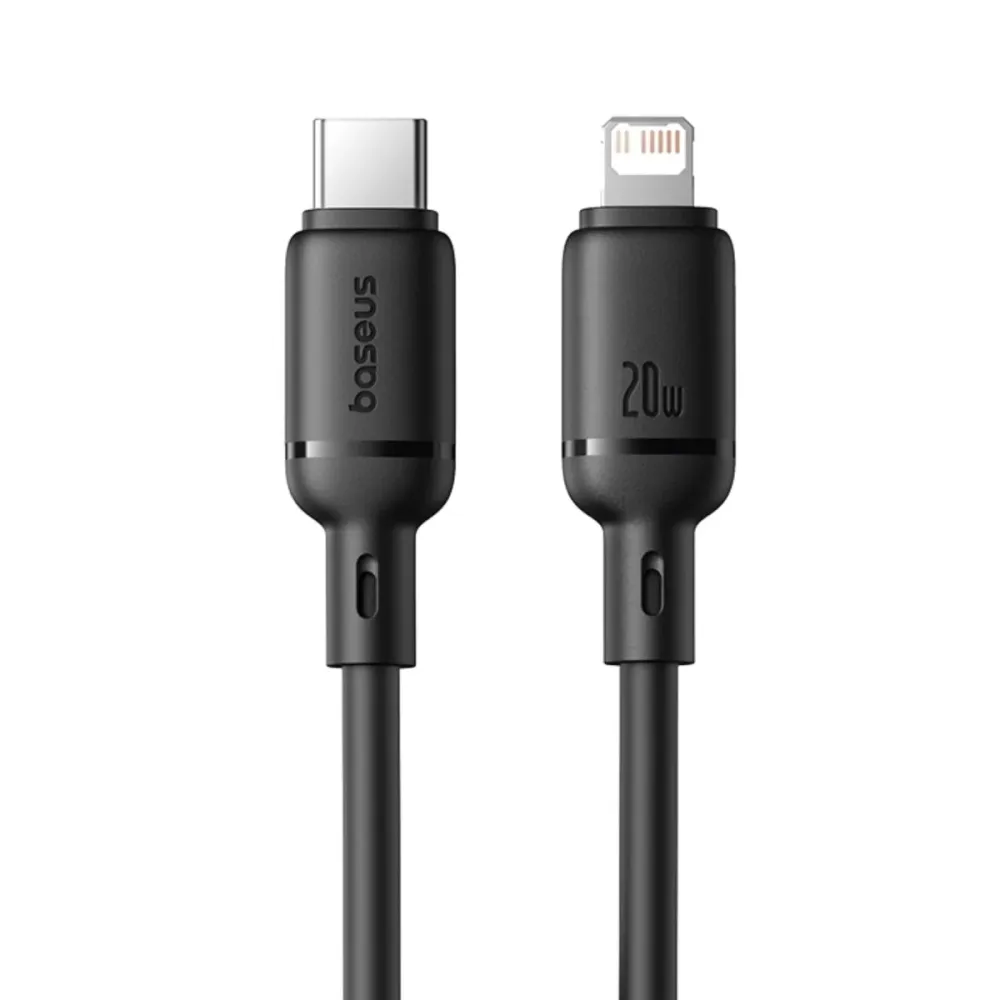 Cabo Baseus Silky Series USB-C Lightning 2.4A 20W 1m Preto