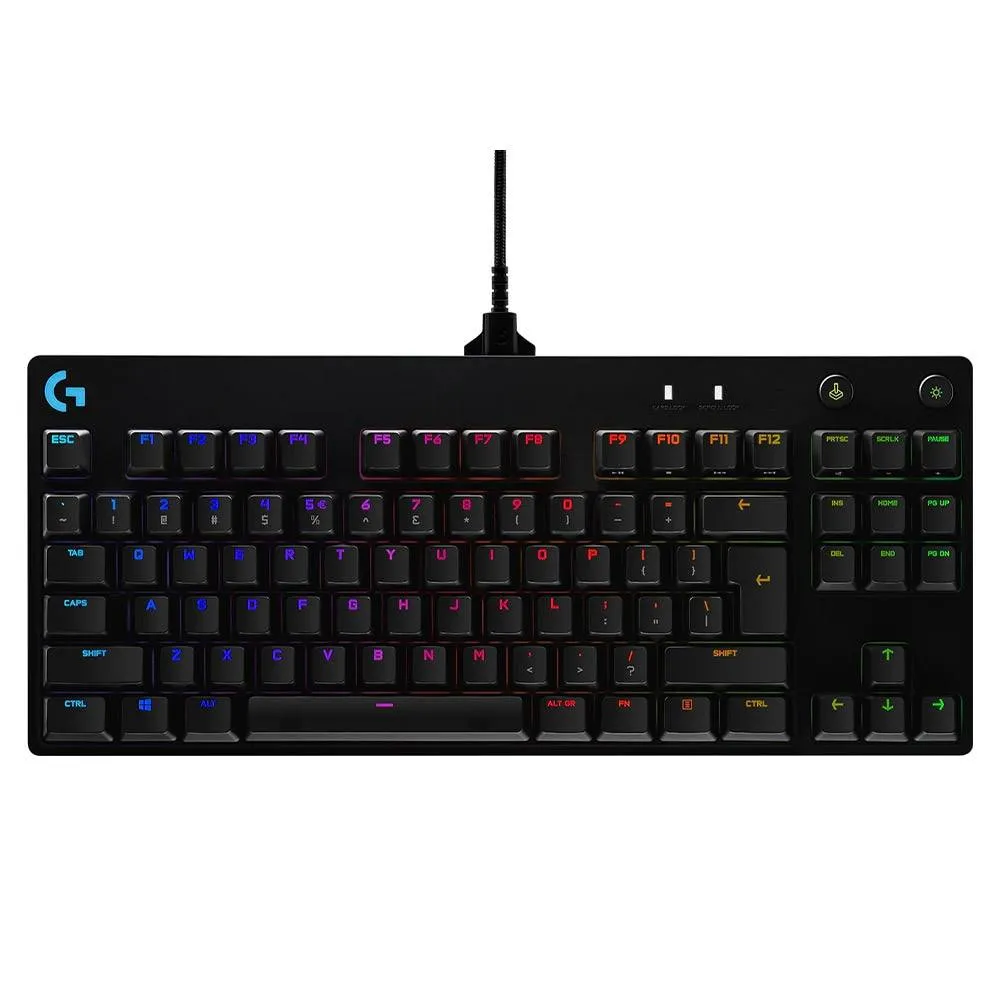 Teclado Mecânico Logitech G Pro Gaming RGB Lightsync US GX Blue Clicky Preto