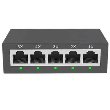 Switch Ntech Sw5pro, 5 Portas Gigabit,10/100/1000 Mbps, Caixa Metalica