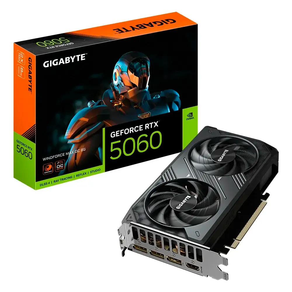Placa Gráfica Gigabyte NVIDIA GeForce RTX 5060 Blackwell Windforce Max OC 8GB GDDR7 DLSS4