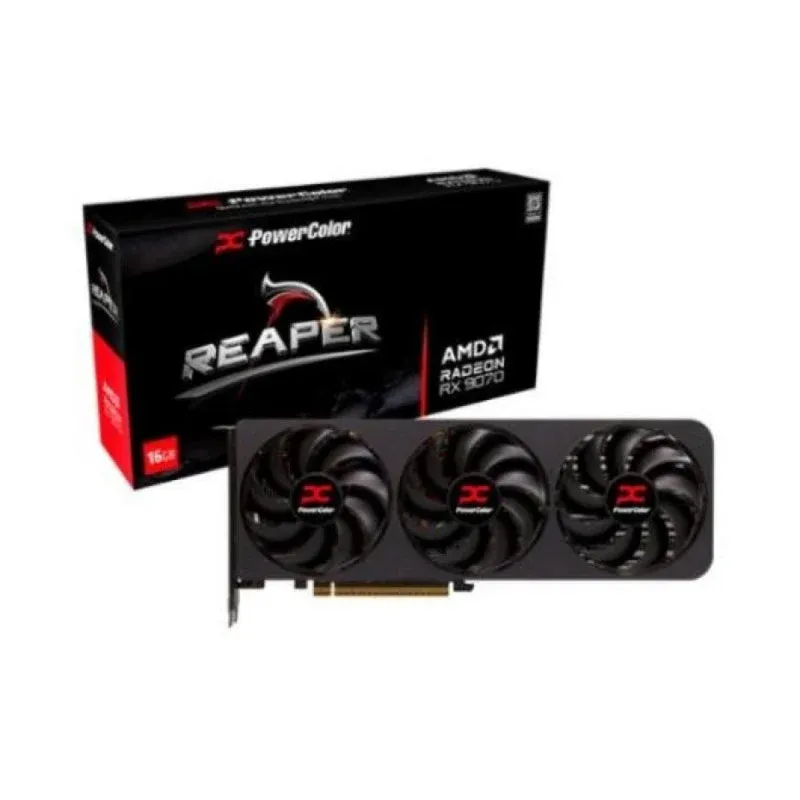 PowerColor Radeon RX 9070 Reaper 16GB GDDR6 Placa Gráfica com 3xDP e 1xHDMI