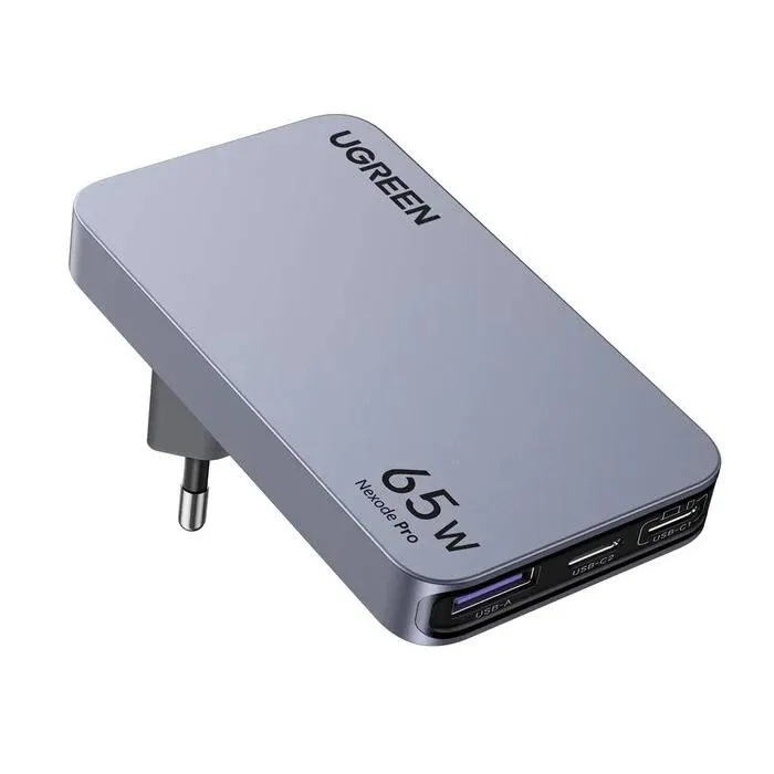 Carregador UGREEN X753 Nexode Pro 2x USB-C + 1x USB-A GaN PD 65W Cinza
