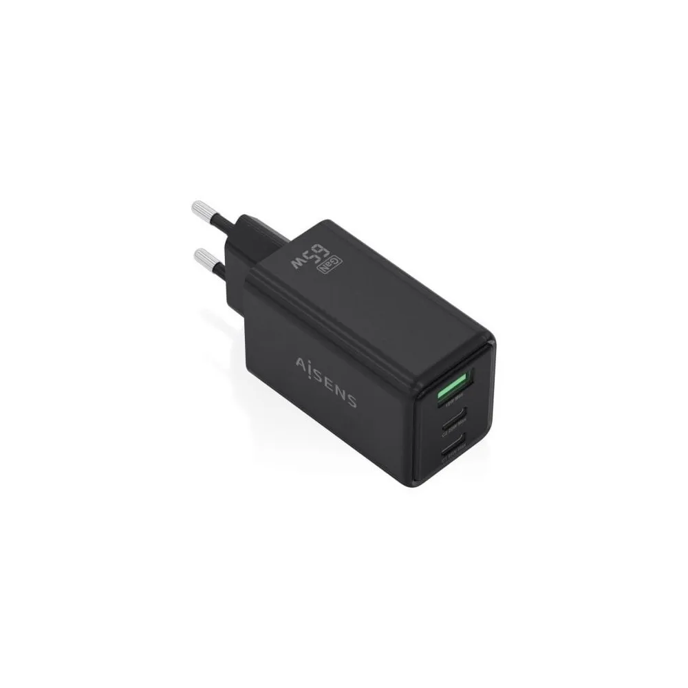 Aisens Carregador de parede USB-A e USB-C ASCH-65W3P073-BK