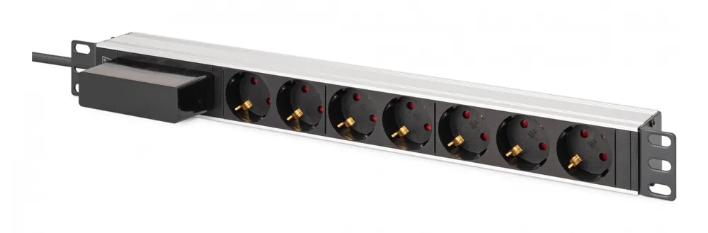 Barra de alimentação PDU Rack 19" com disjuntor Tipo C 16A DN-95439