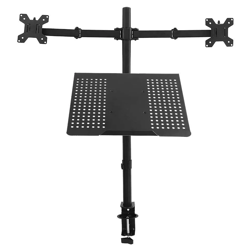 Suporte de Monitor Duplo + Portátil 1Life 13/27 Articulado Preto