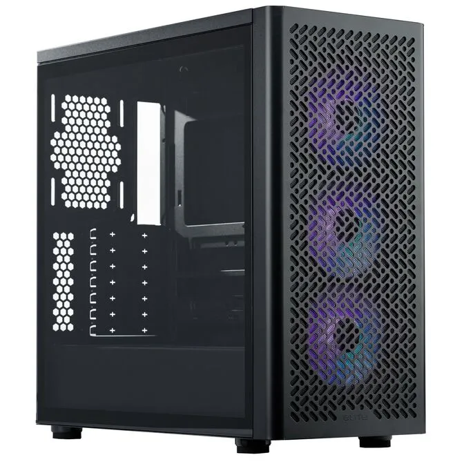 Caixa de Computador Cooler Master Elite 502 Caixa E-ATX com Vidro Temperado e RGB Preta