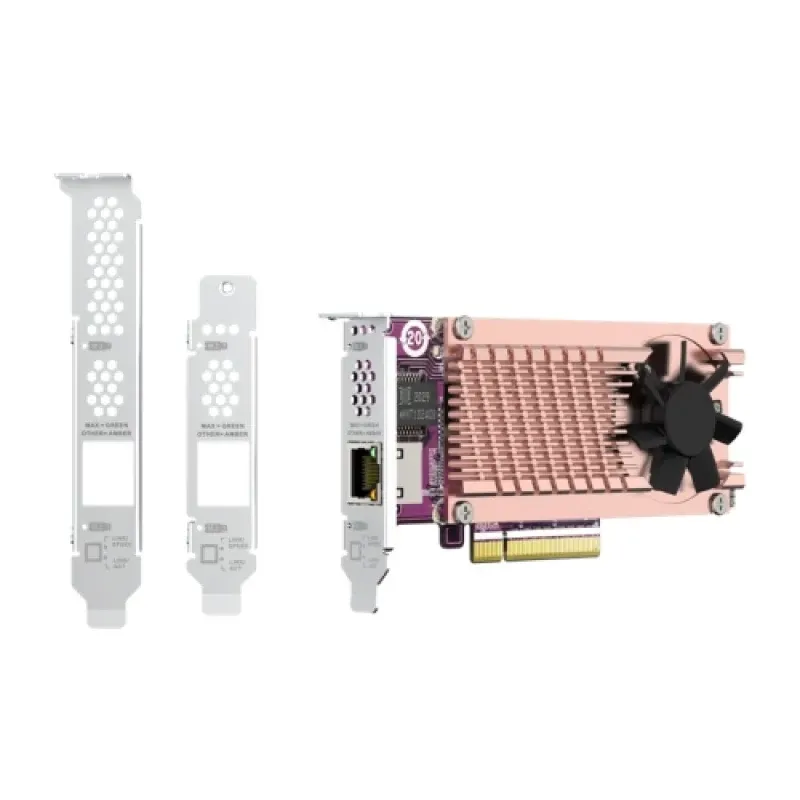 Placa de expansão QNAP QM2 2xPCIe 2280 M.2 SSD slots PCIe Gen3 x 8 1xAQC113C 10GbE NBASE-T