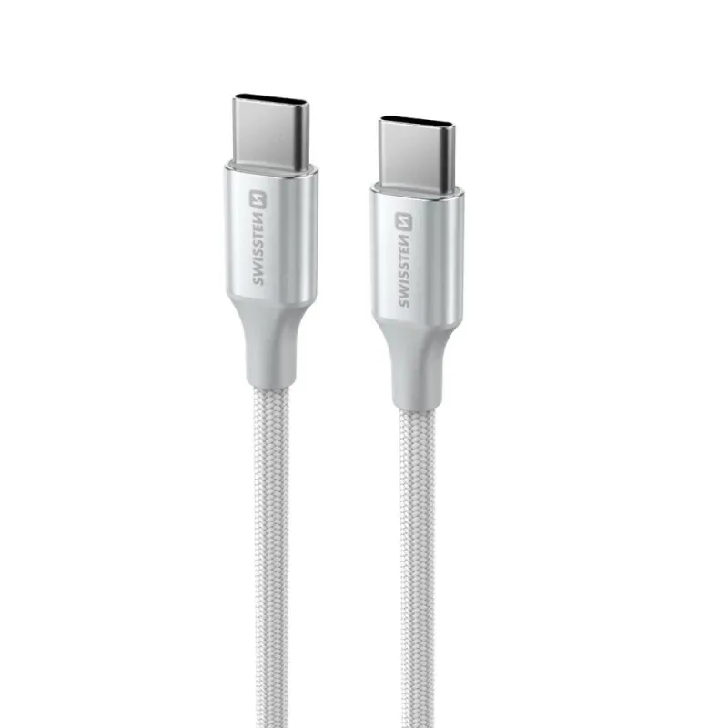 Swissten - Textile II Cable USB-C - USB-C (1.5m-white)
