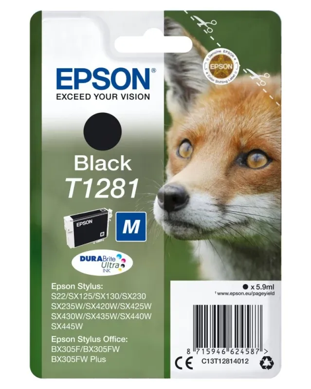 Tinteiro EPSON T1281 Preto M - Stylus S22/SX42xW/BX305