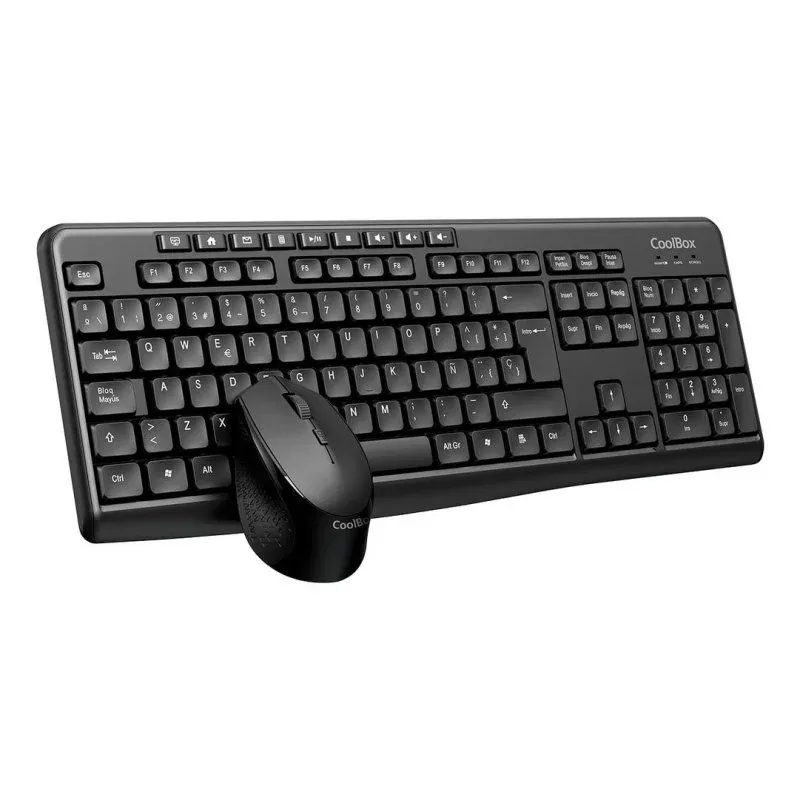 Teclado CoolBox KIT Inalámbrico Multimedia Membrana Espanhol com Ratão