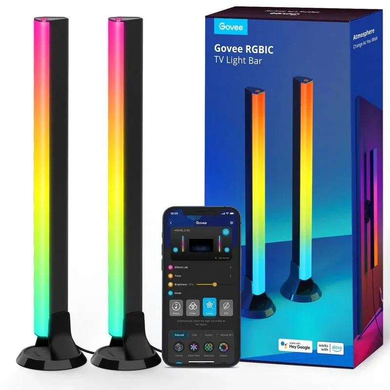 Barras de Luz Ambiente Govee H6046 RGBIC Bluetooth (2 Unidades)