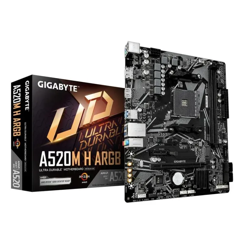 Motherboard GIGABYTE A520M H ARGB AMD A520 Socket AM4 DDR4 Micro-ATX RGB