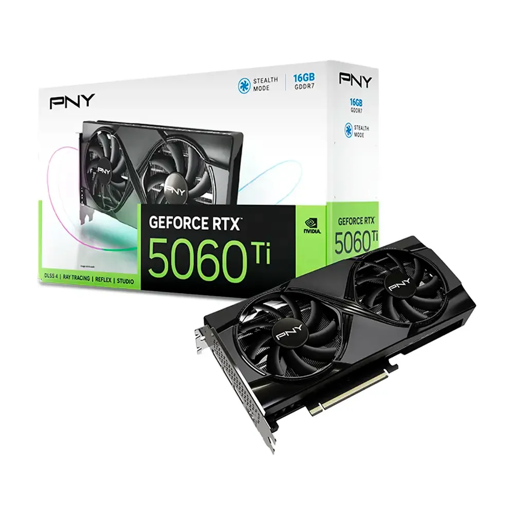 Placa Gráfica PNY NVIDIA GeForce RTX 5060 Ti Blackwell Dual Fan 16GB GDDR7 DLSS4