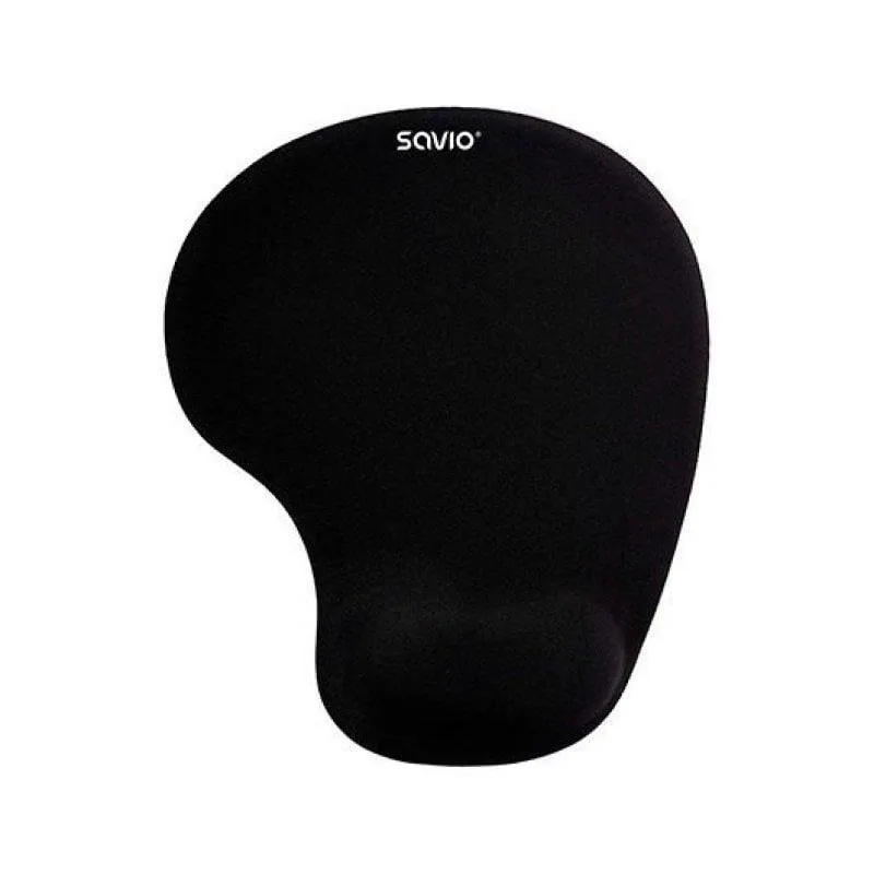 Tapete Savio MP-01B Gel Preto 230x190x18mm Reposamunhecas Base Antiderrapante