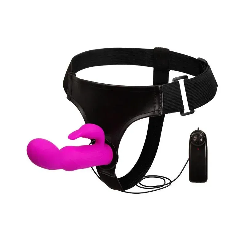 Arnês de dança com dildo roxo 15 cm