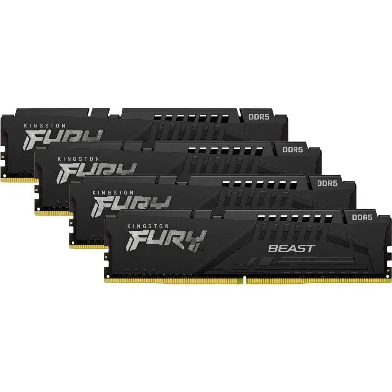 Memória RAM Kingston FURY Beast DDR5 5200MHz 128GB 4x32GB CL40