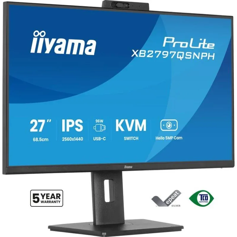 Monitor iiyama ProLite XB2797QSNPH-B1 27" Quad HD 75Hz IPS USB-C Altura Ajustável